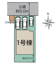 草加市松江2丁目 新築分譲住宅の区画図