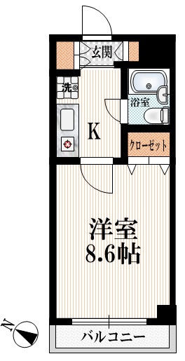 ＧＲＡＮＤＩＯＳＥ　ＨＩＲＡＮＯの間取り|★ゆとりある広さの１Ｋです★
