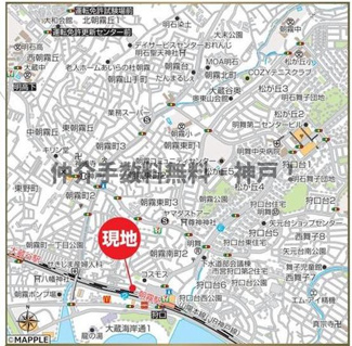 【地図】 | 明石市朝霧南町3　新築2号棟　仲介手数料無料！