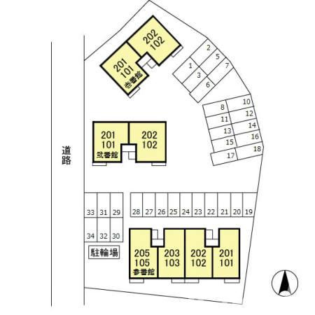 ロイヤルタウン寺町 参番館の区画図