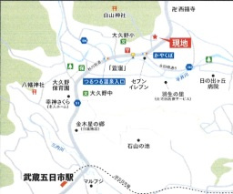 日の出町大久野　売地の地図