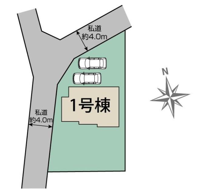 ブルーミングガーデン  水戸市元吉田町　4期　限定1棟！の前面道路含む現地写真|前面道路幅4メートル。気になる他の物件と合わせての現地ご案内も可能です。HPから、またお電話でも、お気軽にお問い合わせください。