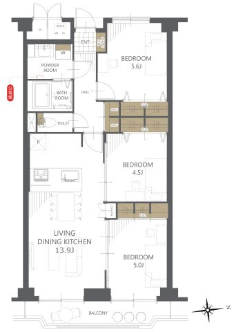 【間取り】コスモハイツ光明池Ａ棟 