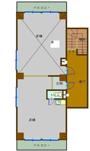 野洲市久野部の店舗事務所の間取り