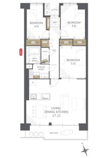 【間取り】コープ府中武蔵野台3号棟 