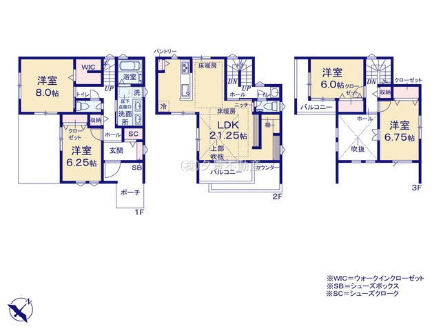 《仲介手数料無料》南区大谷場１丁目12-11(全1戸)新築一戸建てミラクラスの間取り