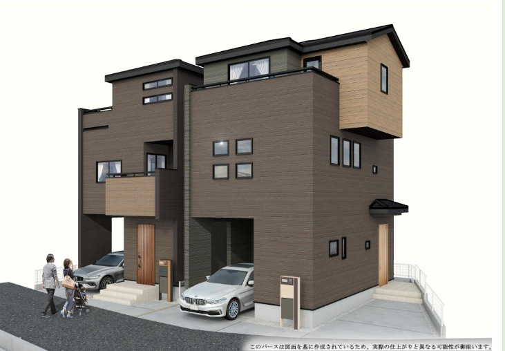 明石市松江の外観パース|外観完成予想図