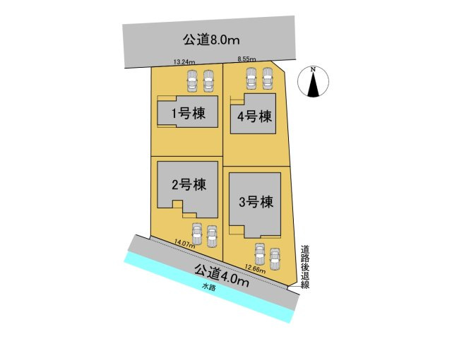 リーブルガーデン　大垣市開発町１丁目　全４区画分譲の区画図|■区画図
■YAMADA電機の　ヤマダ不動産　株式会社リライフ　
いつでもお問合わせ下さい。
