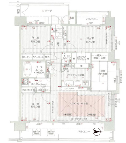 【間取り】 | デュオプレステージ高砂駅前スカイテラス　2階 | 4LDKです。