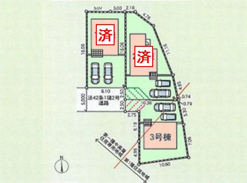 【区画図】 | 【仲介手数料０円】平塚市寺田縄第16　新築一戸建て　3号棟　全3棟 | 平塚市寺田縄第16　新築一戸建て　3号棟　全3棟