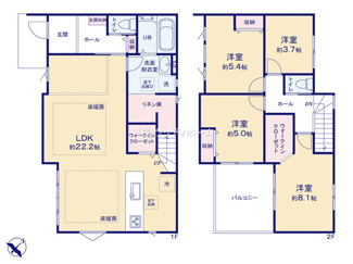 【間取り】 | 越谷市瓦曽根5期　新築一戸建て　2号棟