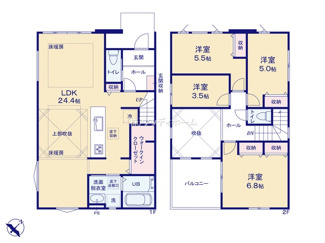 【間取り】 | 越谷市瓦曽根5期　新築一戸建て　3号棟