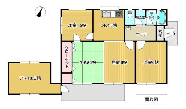 イトーピア一碧 アトリエ付きの平屋建て3LDKの間取り|アトリエ付きの3LDK