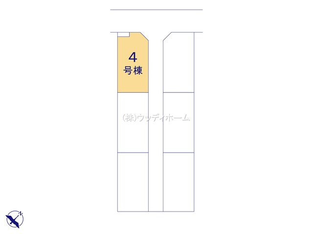 越谷市瓦曽根5期　新築一戸建て　4号棟の区画図