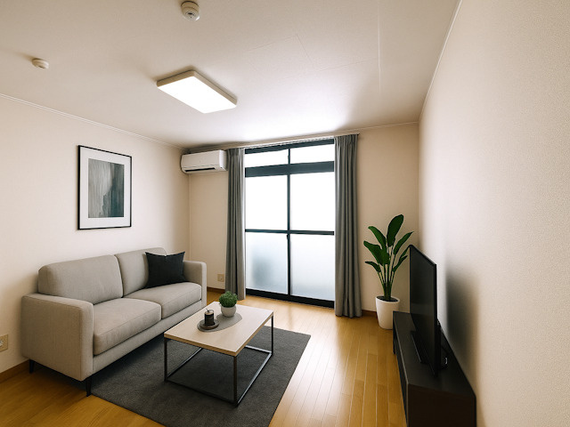 レオパレスナカノの居間・リビング|CGで家具等を配置したもので家具等は含まれません。