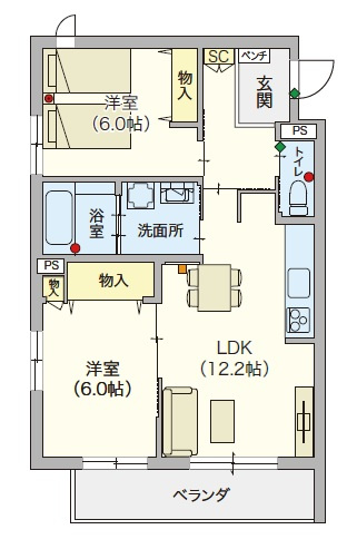 （シニア限定）サニーヒルズ湘南の間取り|シニアに優しい充実した設備