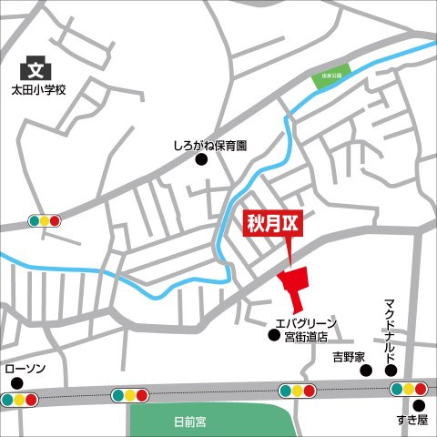 ライフフィールド秋月Ⅸの地図