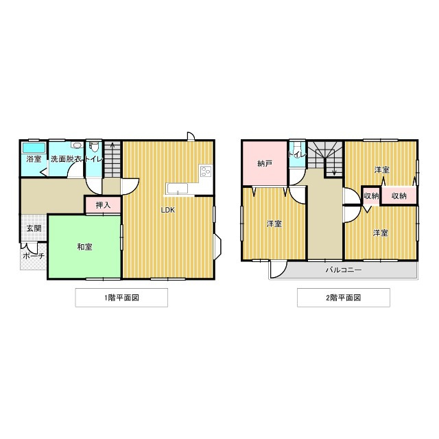 蓮田市中古戸建、広々したお庭♪の間取り