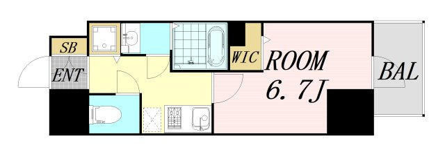 メトロ―サ谷町六丁目ノース　仲介手数料無料の間取り