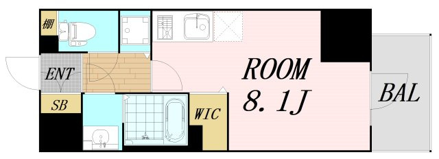 メトロ―サ谷町六丁目ノース　仲介手数料無料の間取り