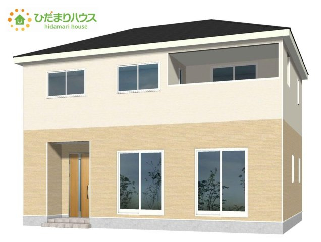 日立市久慈町第25　新築戸建　1号棟の外観パース|是非一度、ご家族そろってご内覧ください♪