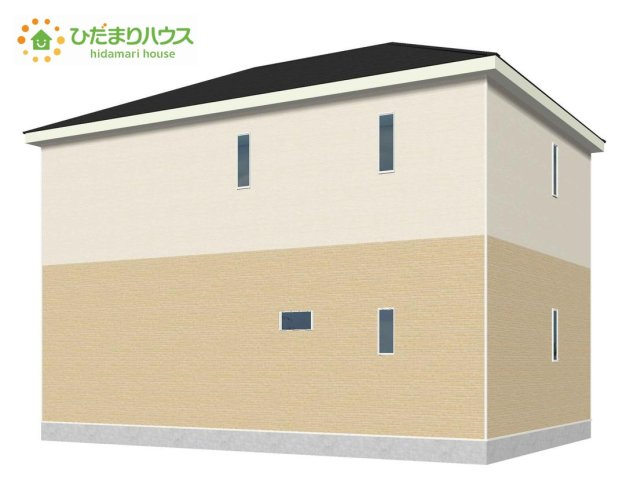 日立市久慈町第25　新築戸建　1号棟の外観パース|南東向きで日当たり良好(^^♪