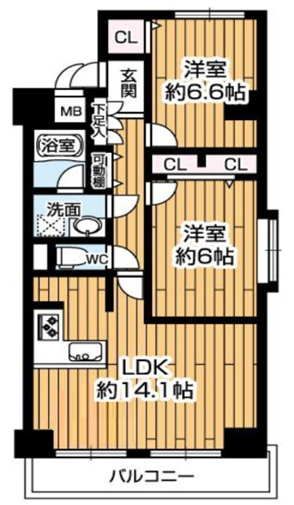 【間取り】 | エバーグリーン新御堂 | 上層階・東南角部屋・令和７年10月末室内改装済・陽当り通風良好