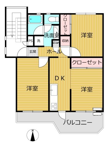 入間市春日町２丁目の賃貸マンションの間取り