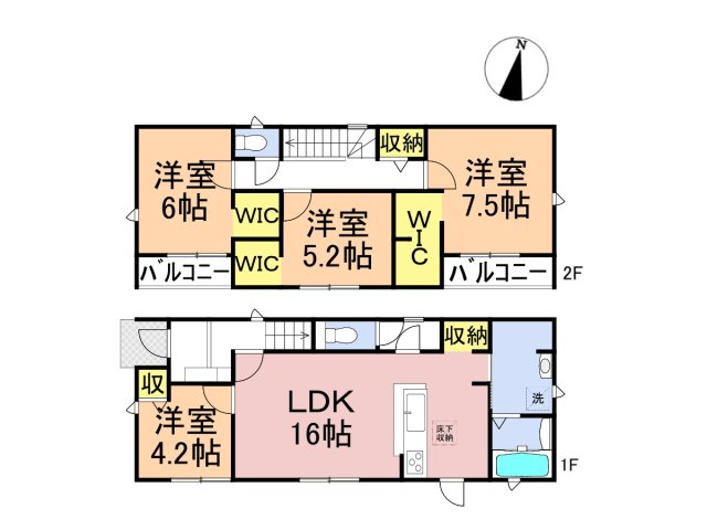 リーブルガーデン　本巣郡北方町加茂　全2区画分譲の間取り|■1号棟　■ヤマダ不動産　株式会社リライフ　
■夢のマイホーム購入をフルサポートします！