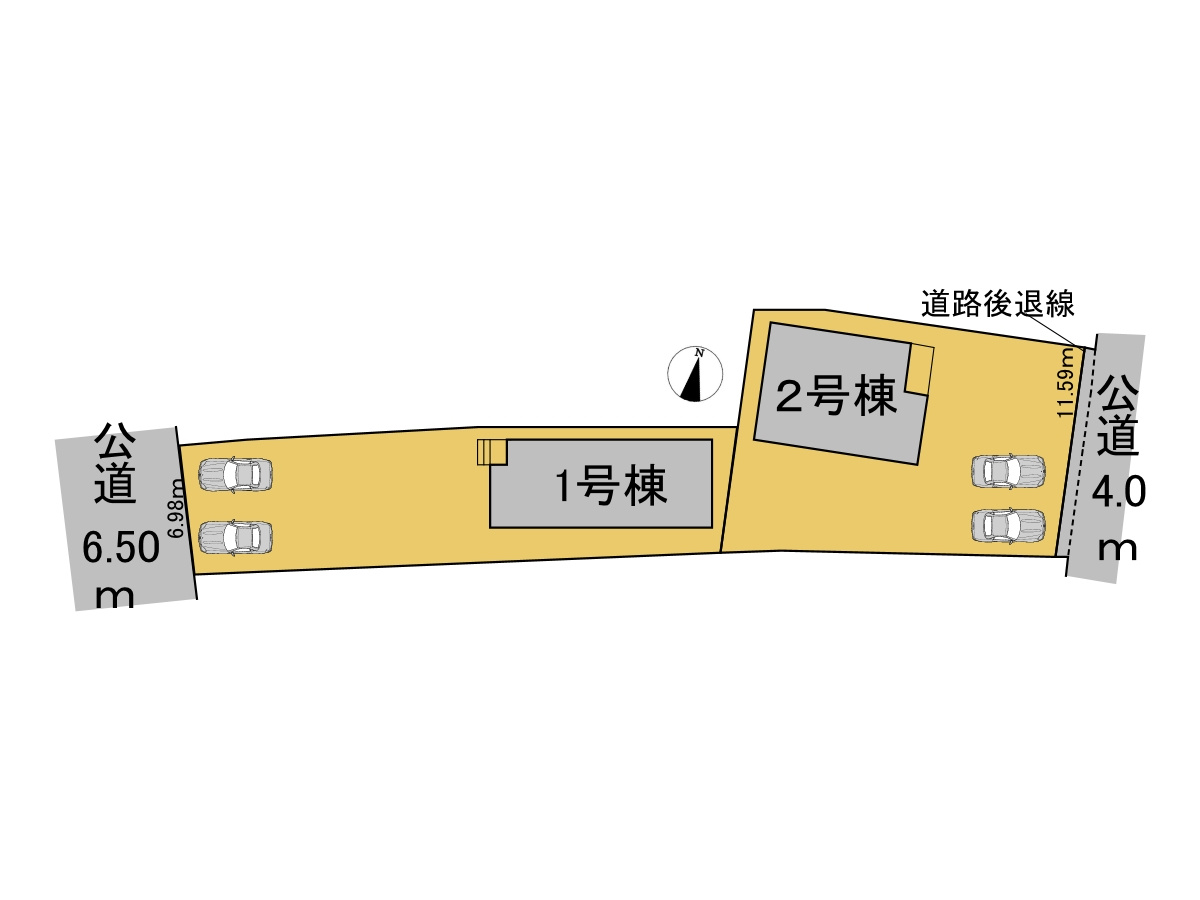 リーブルガーデン　本巣郡北方町加茂　全2区画分譲の区画図|■区画図
■YAMADA電機の　ヤマダ不動産　株式会社リライフ　
いつでもお問合わせ下さい。