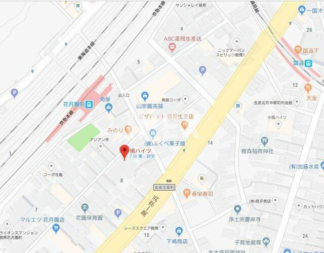 旭ハイツの地図
