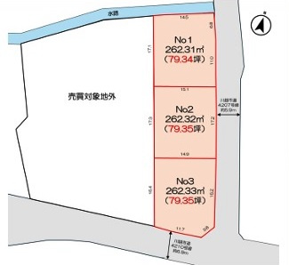 【区画図】 | 川越市久下戸　建築条件なし売地　JR川越線『南古谷駅』徒歩19分　【南古谷小学区】