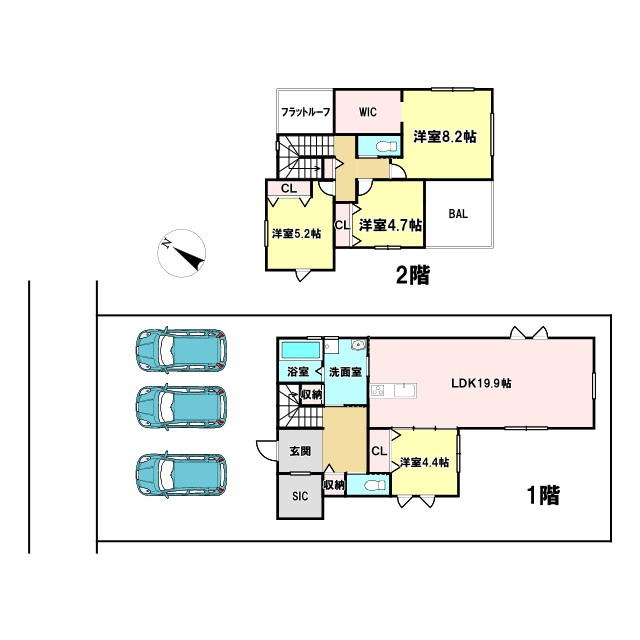 1号棟　新築戸建　富里市七栄　全6棟の間取り