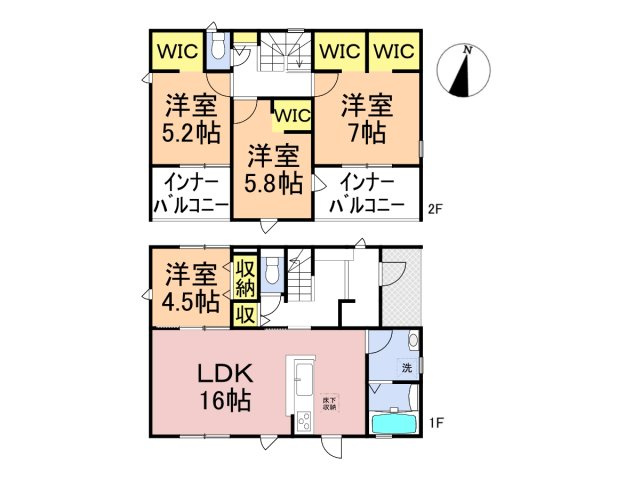 リーブルガーデン　本巣郡北方町加茂　全2区画分譲の間取り|■2号棟　■ヤマダ不動産　株式会社リライフ　
■夢のマイホーム購入をフルサポートします！