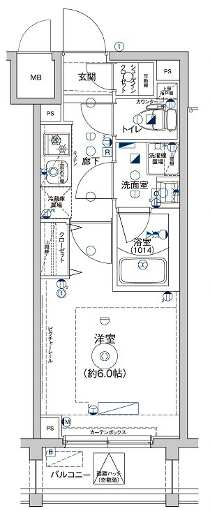 Le'a横濱ウエストステージの間取り|Dtype