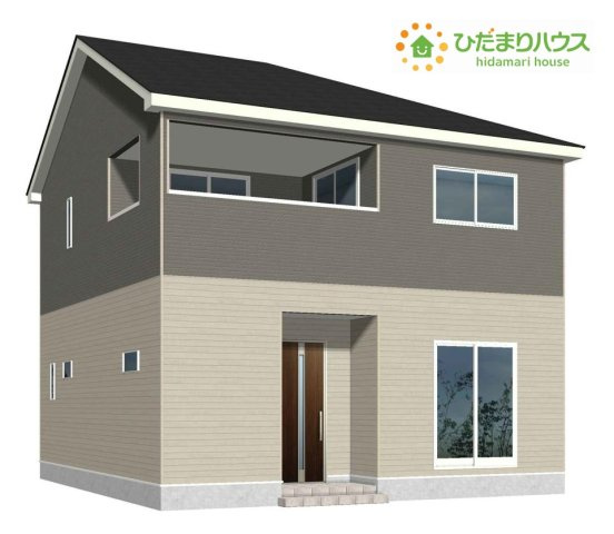 日立市久慈町第25　新築戸建　2号棟の外観パース|たっぷりの陽光と心地よい風が舞い込む住まい♪