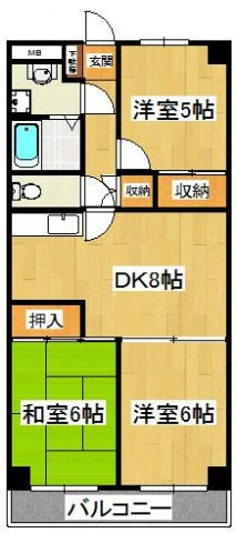 アフィニス原木の間取り|3ＤＫの間取り