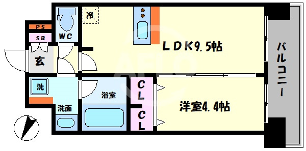 プレサンス大阪天満リバーシアの間取り|プレサンス大阪天満リバーシア　開放感のある間取り