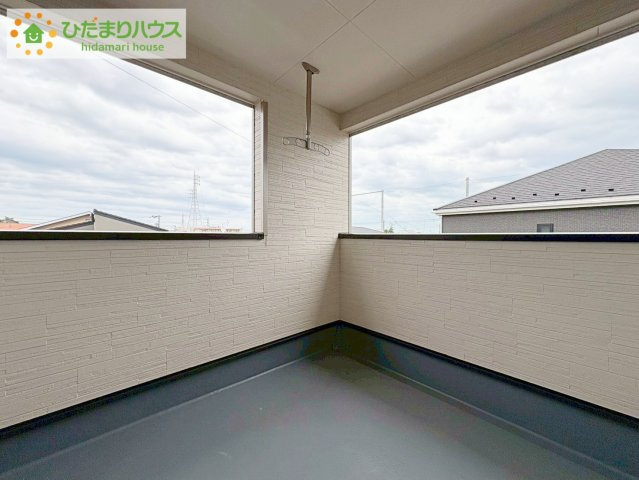 日立市久慈町第25　新築戸建　3号棟のバルコニー|広々としたバルコニー。お洗濯物もぜーんぶ干せちゃいます！！