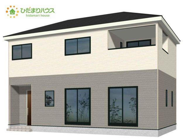 日立市久慈町第25　新築戸建　3号棟の外観パース|明るい印象を受ける外観です！
