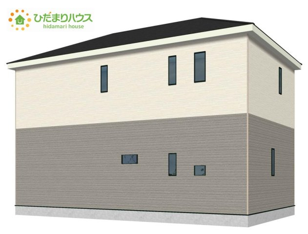日立市久慈町第25　新築戸建　3号棟の外観パース|スーパー至近で、お買い物に便利な立地です(#^^#)