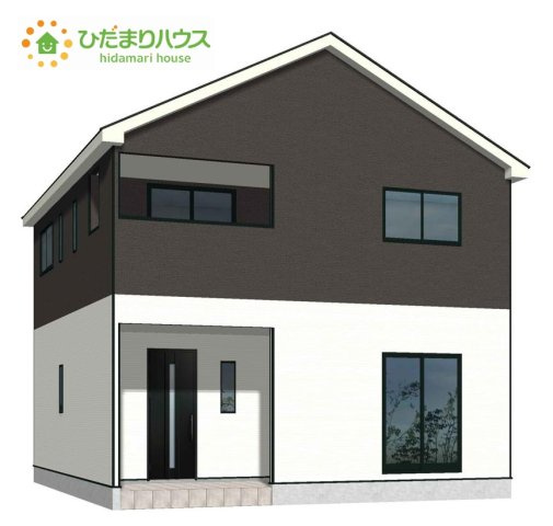 日立市久慈町第25　新築戸建　4号棟の外観パース|スタイリッシュな外観です(^^)/