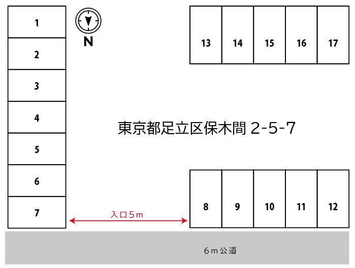 東京ヨシカワ駐車場の区画図