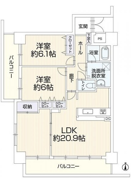 シティプラザ五日市駅前の間取り