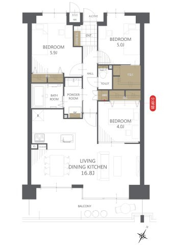 【間取り】アジュール池田五月丘 