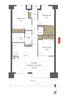 【間取り】アジュール池田五月丘 