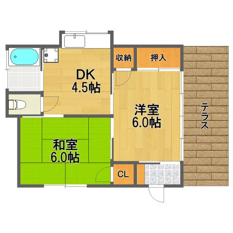 【間取り】 | A貸家16号棟