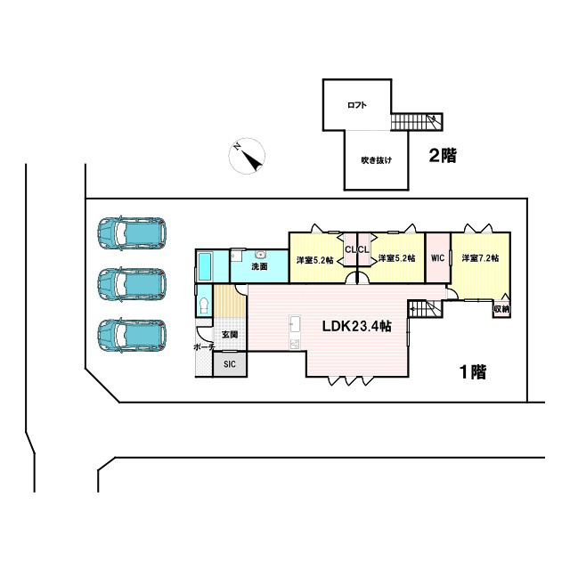 新築戸建　富里市七栄　ザ・ドリームフィールド成田75 ６期　４号棟の間取り