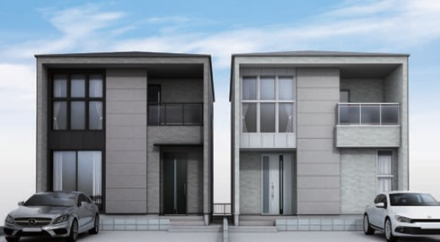 藤沢市辻堂東海岸3丁目　新築戸建　1号棟の外観パース|外観の完成イメージ☆