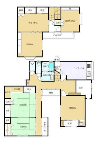 南万丁目貸家の間取り